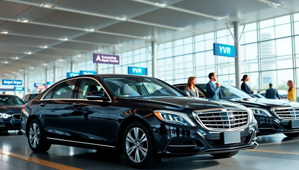Experience YVR airport car service with professional drivers in a bustling airport setting.
