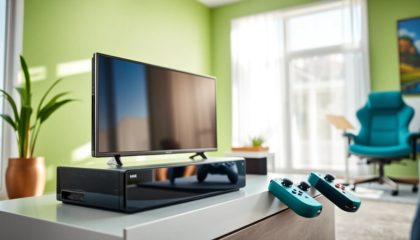 Highlighting the Switch 2 release date update with a vibrant gaming setup featuring the console.