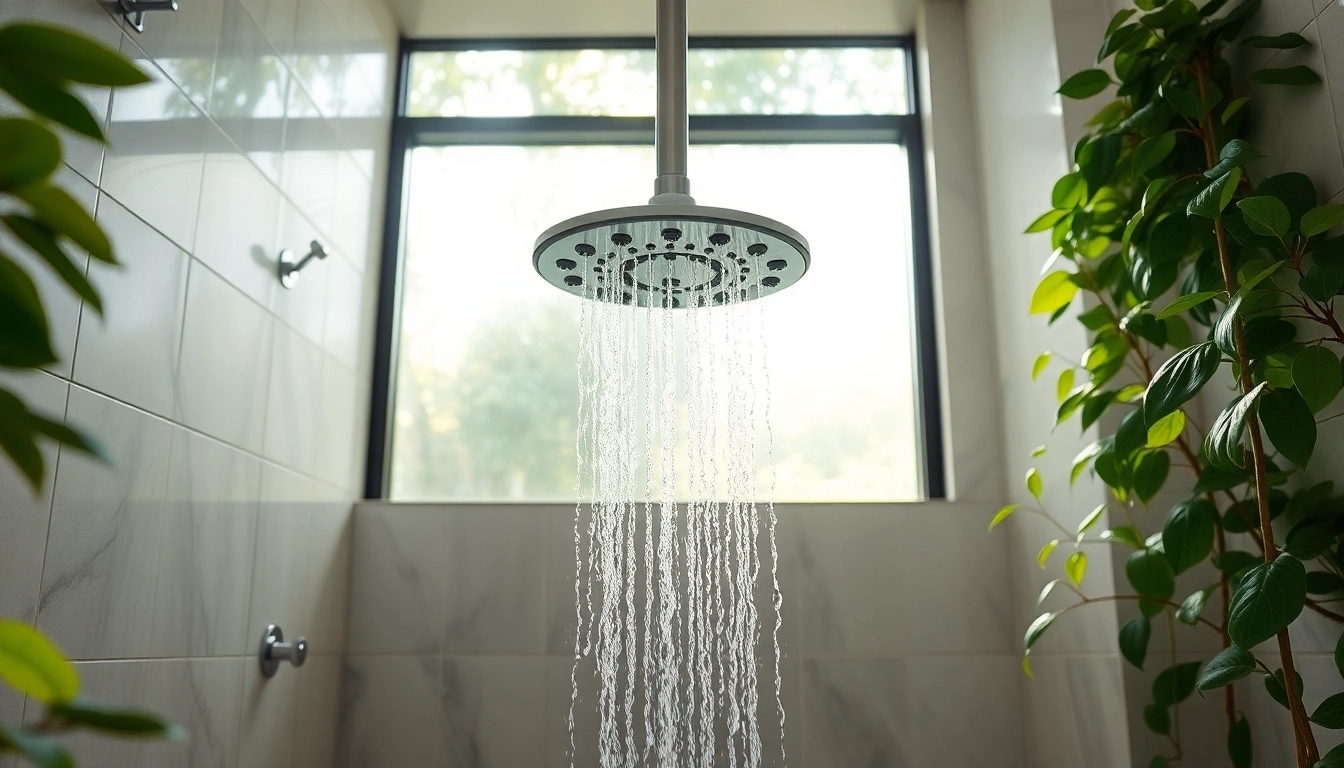 Experience a vibrant shower space showcasing sunny shower USA’s elegance and modern design.