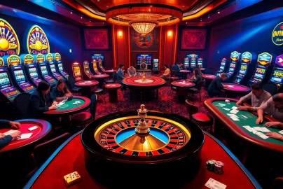 Experience the thrill of trang cá cược vua99 in this vibrant casino scene filled with action.