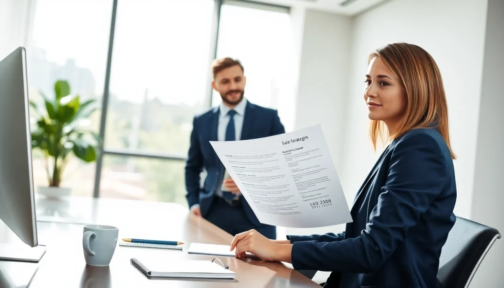 Learn how to get hired for sales jobs fast with a professional job seeker and hiring manager in a modern office.