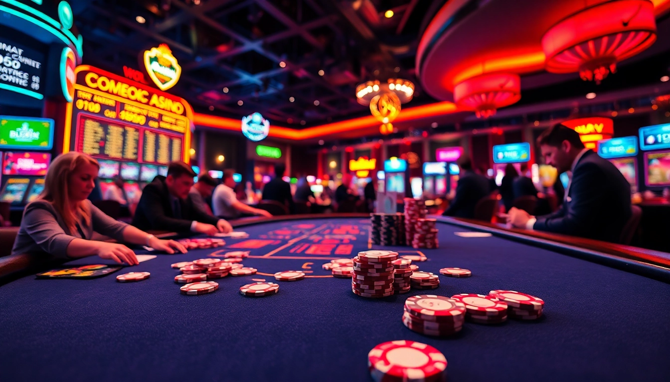 Engaging atmosphere of reddit csgo gambling sites with players at a vibrant casino table.
