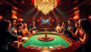 Excitement at a roulette table while exploring rijbewijs kopen in a luxurious casino.
