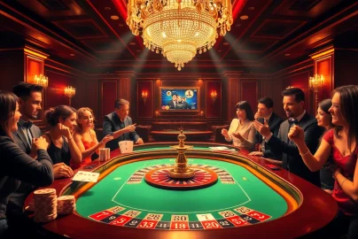 Excitement at a roulette table while exploring rijbewijs kopen in a luxurious casino.
