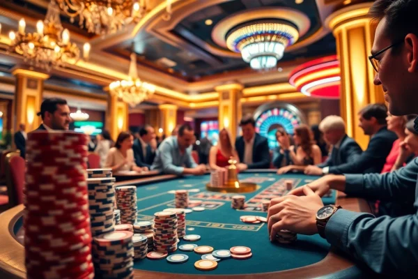 Experience the excitement of high-stakes poker at https://thabet.vc/ with luxurious setting, cards, and chips.