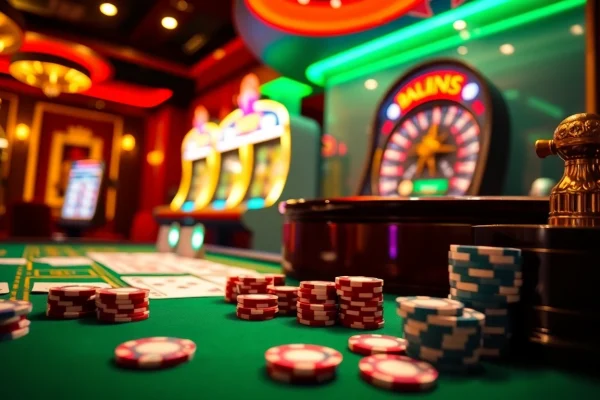 Découvrez l'excitation des meilleurs casino en ligne avec des tables vibrantes, des jetons et des roues de roulette.