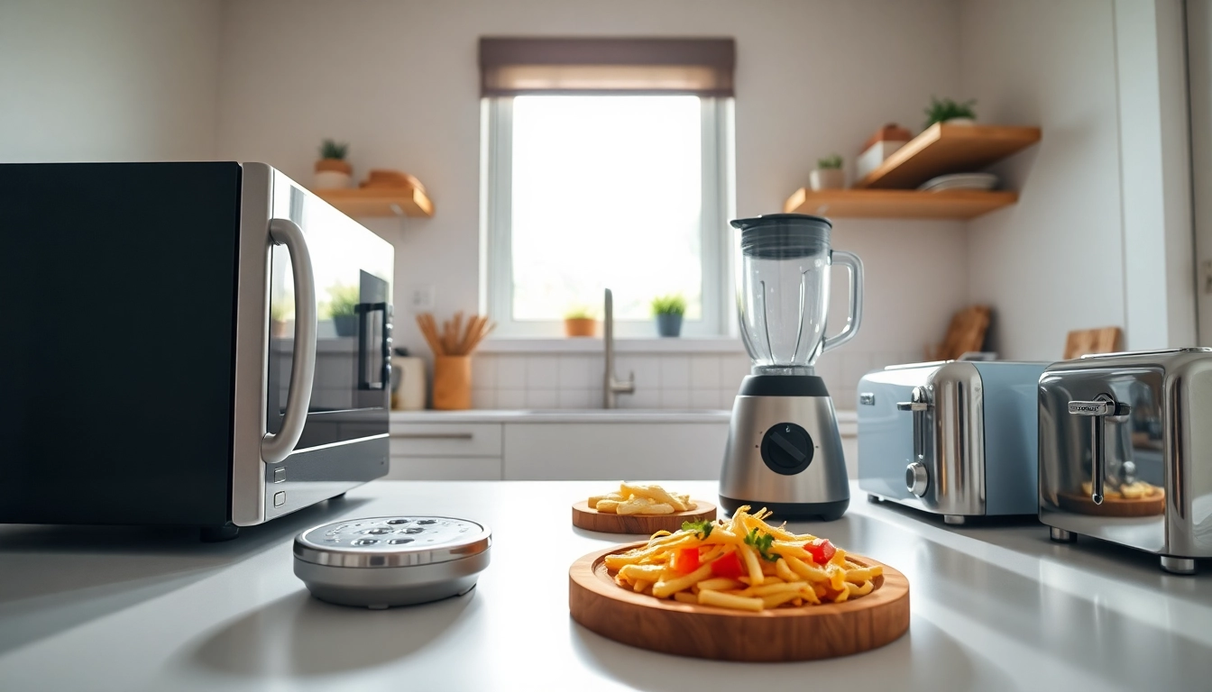 Showcase of an affordable appliance collection in a bright, modern kitchen.