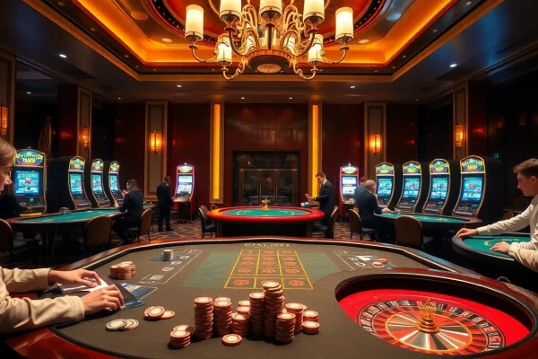 Vivez l'excitation des meilleurs casino en ligne alors que les joueurs s'engagent à des tables luxueuses et des machines à sous.