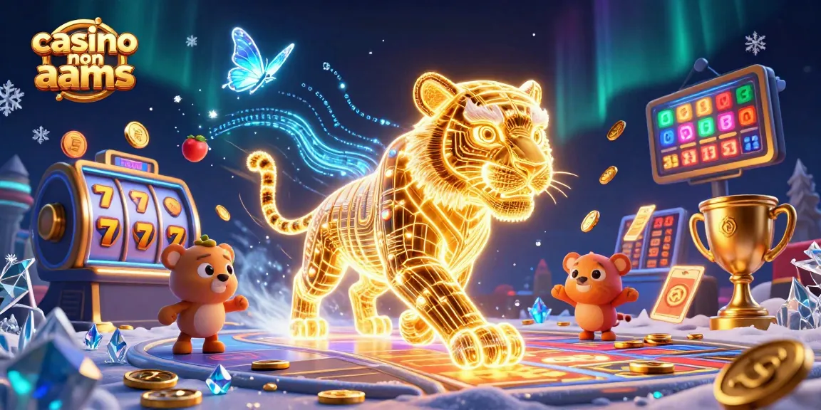 Giocare nel casino non AAMS ammirando un tigre dorata e simboli slot tra scintillanti monete d'oro.