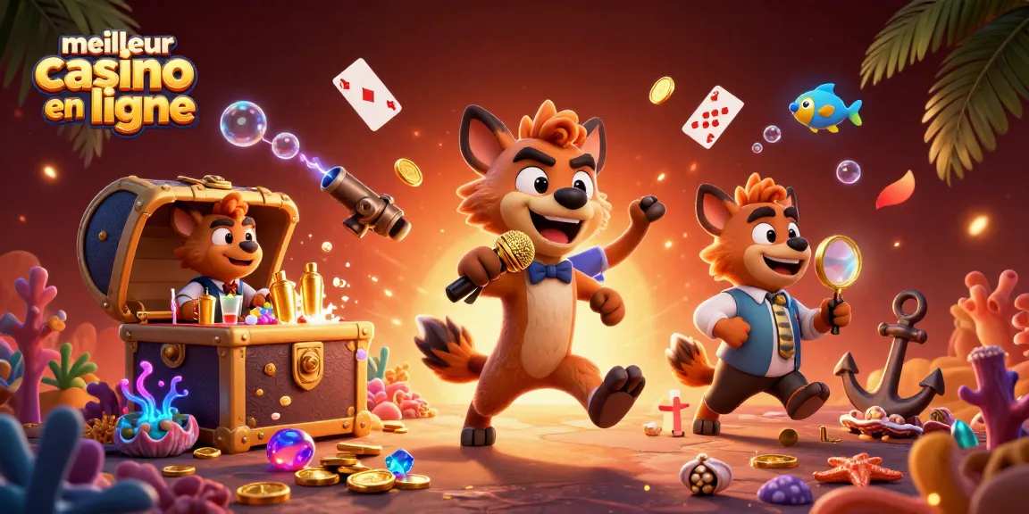 Profitez des jeux au meilleur casino en ligne avec une illustration captivante de scènes de casino.