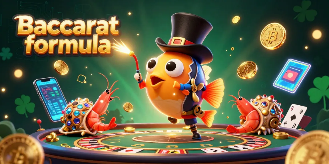 Engage in Baccarat formula strategies with exciting scene of casino elements featuring animated characters and vibrant visuals.