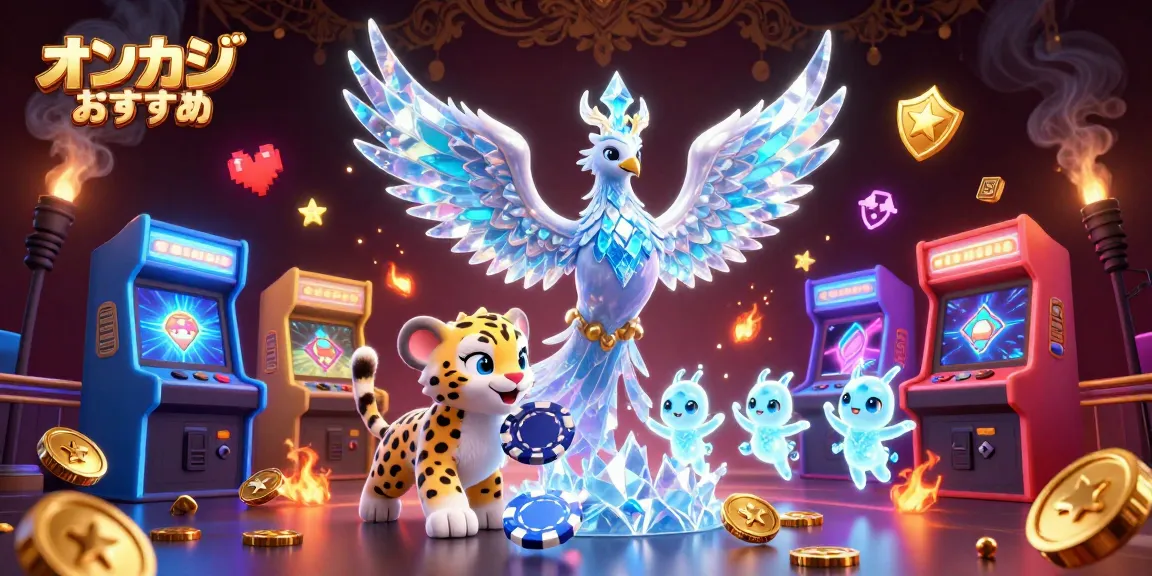 活気溢れる3Dカジノシーンで踊るフィーチャーキャラクターたちを描いた、オンカジ おすすめサイトの店舗内