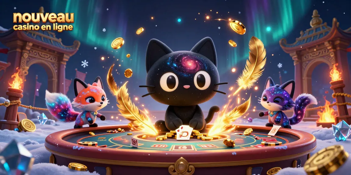 Nouveau casino en ligne avec des éléments de jeu dynamique, comme des jetons d'or et une ambiance cosmique