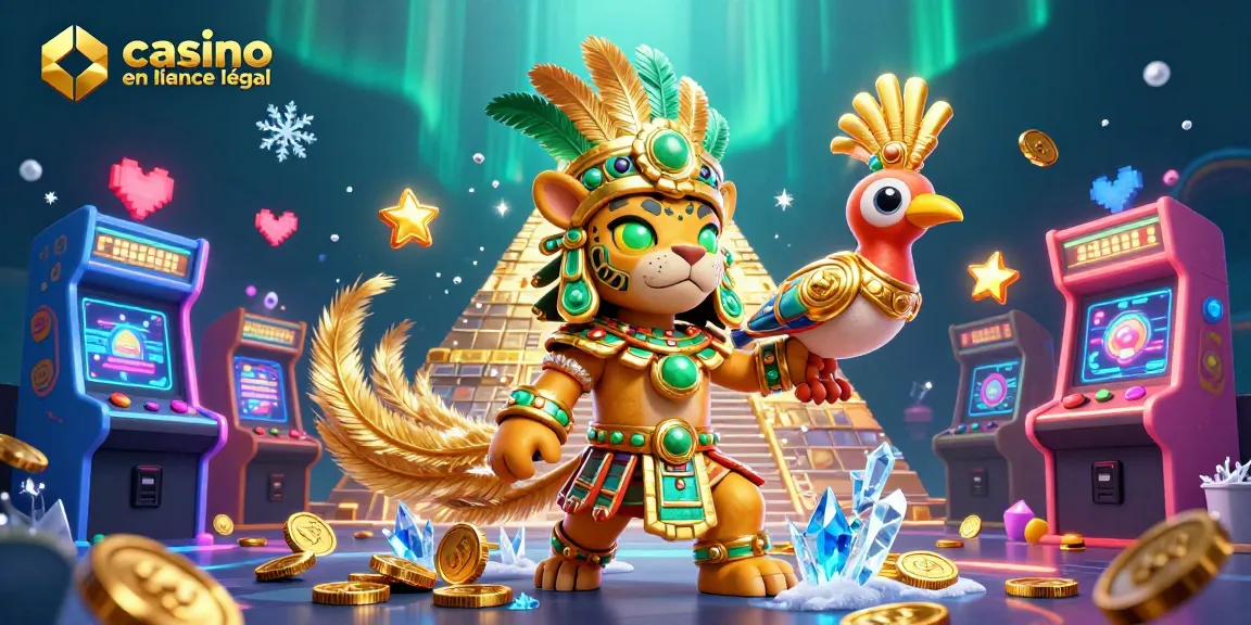 Visualisez un monde de casino en ligne légal en France avec un prêtre jaguar et son oiseau dans un décor riche et dynamique.