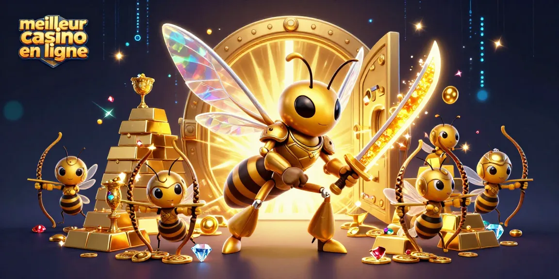 Explorez le meilleur casino en ligne avec un hornet doré et des éléments de jackpot trépidants.