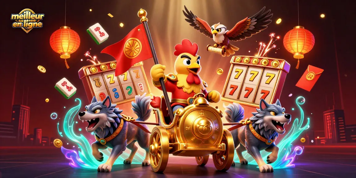 Jouez dans le meilleur casino en ligne avec une illustration dynamique et colorée de jeux d'argent.