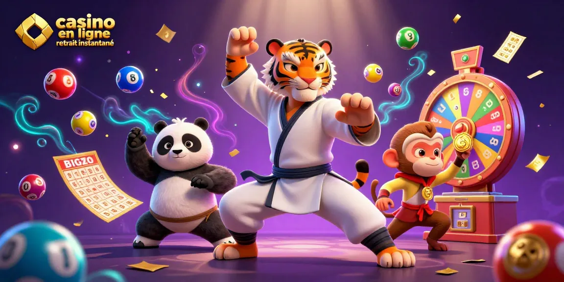 Des jeux passionnants dans un casino en ligne retrait instantané avec un tigre maître kung-fu et un panda disciple.