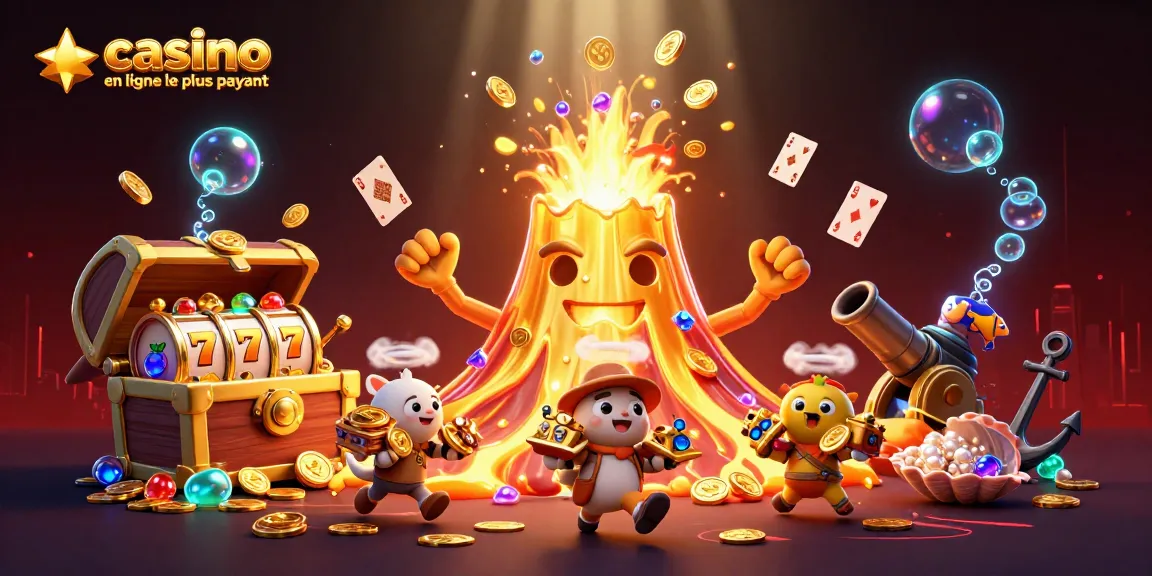 Gagnez avec casino en ligne le plus payant dans une illustration dynamique évoquant la richesse.