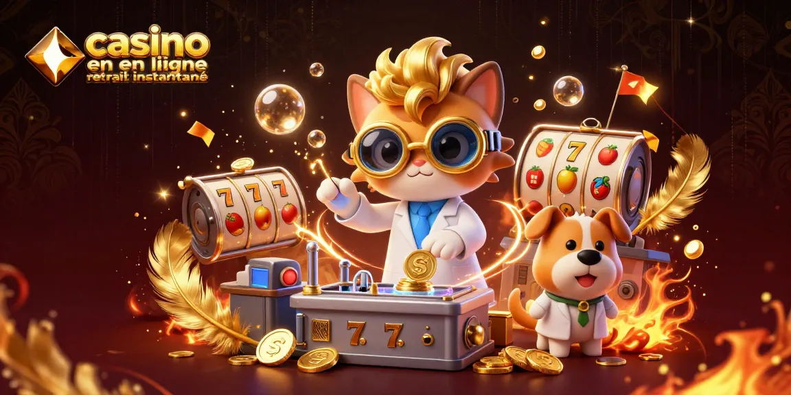 Plongée dans le monde du casino en ligne retrait instantané avec des personnages animés et des jeux d'argent captivants.