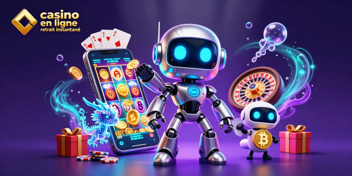 Venez découvrir le monde palpitant du casino en ligne retrait instantané avec un robot animé et son dragon holographique.