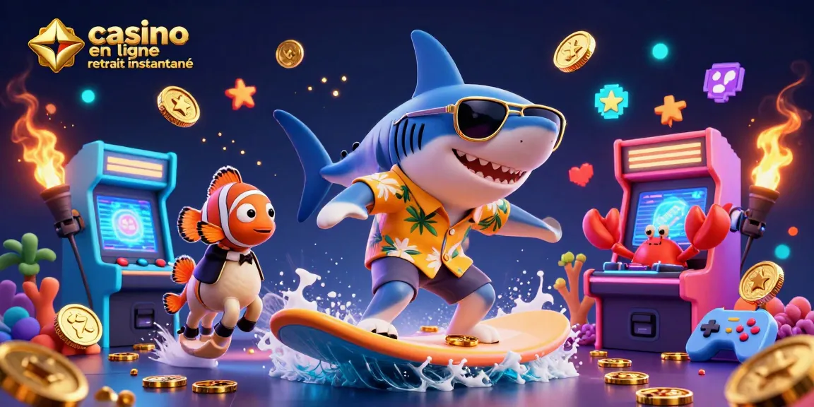 Profitez de l'excitation des jeux de casino en ligne retrait instantané avec une illustration animée captivante.