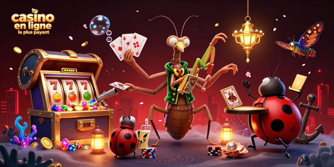 Illustration animée du casino en ligne le plus payant avec des personnages de jeux de cartes et des trésors explosifs.