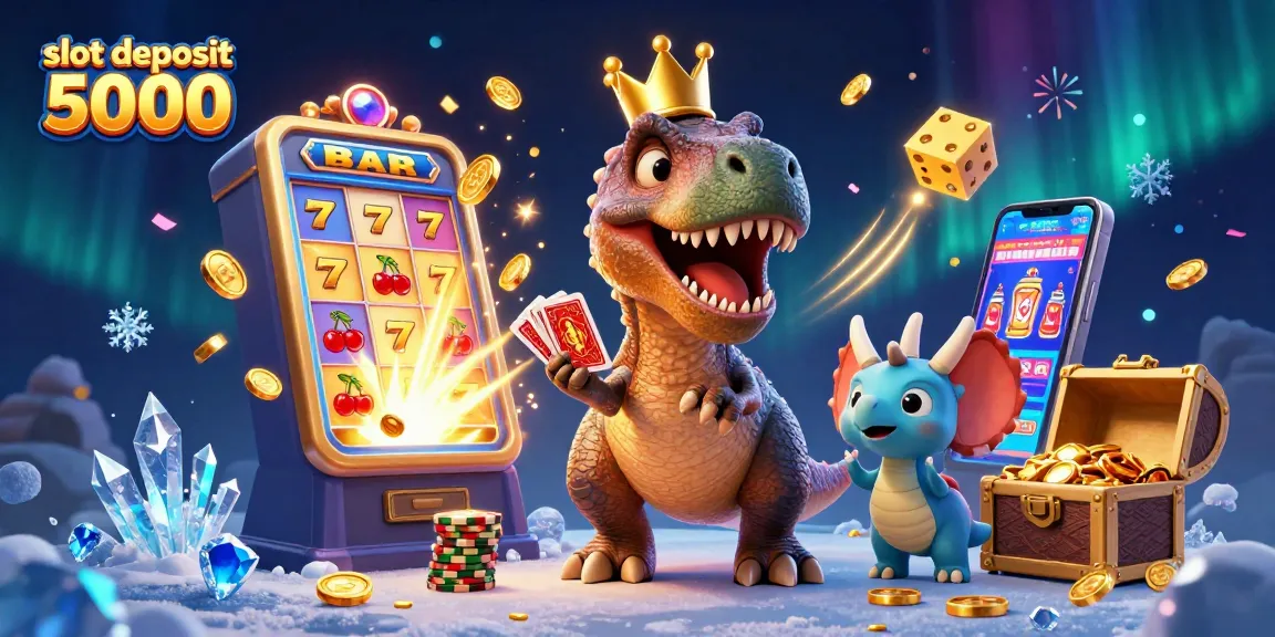 Experience thrilling wins with slot deposit 5000, featuring vibrant 3D characters and dynamic casino elements.