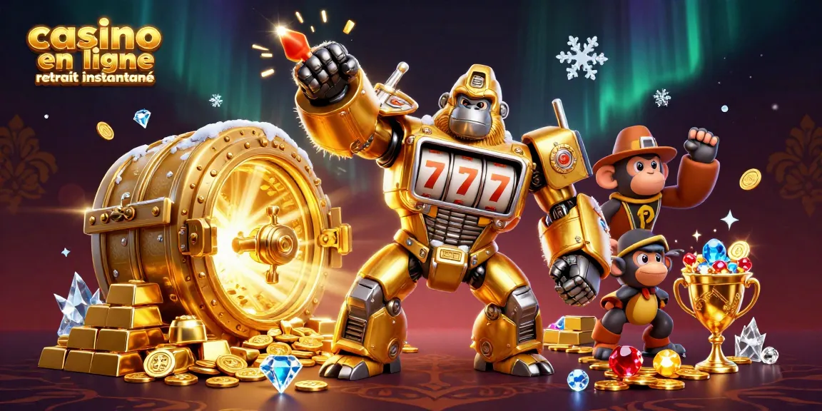 Vivez l'excitation du casino en ligne avec retrait instantané grâce à une illustration 3D dynamique.