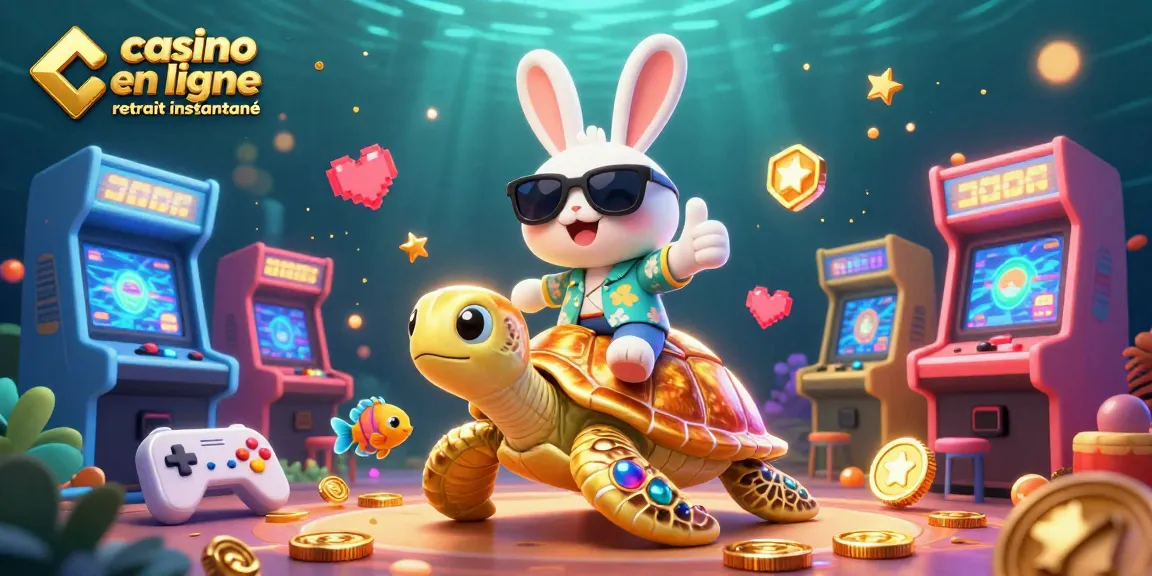 Le casino en ligne retrait instantané pour gagner avec le lapin chanceux et la tortue d'or.